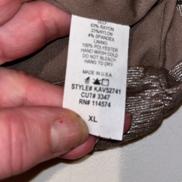 Pleone BY Anthropologie XL light Brown cowl neck top racerback sequin detail - Picture 12 of 14